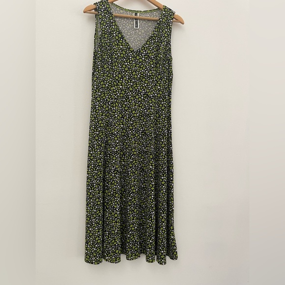 Julian Taylor navy blue green white knit tank dress size 12 - Picture 4 of 4